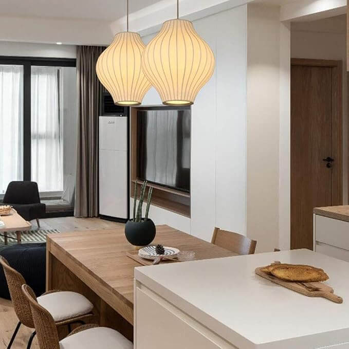 Lampe suspendue moderne en demi-bois