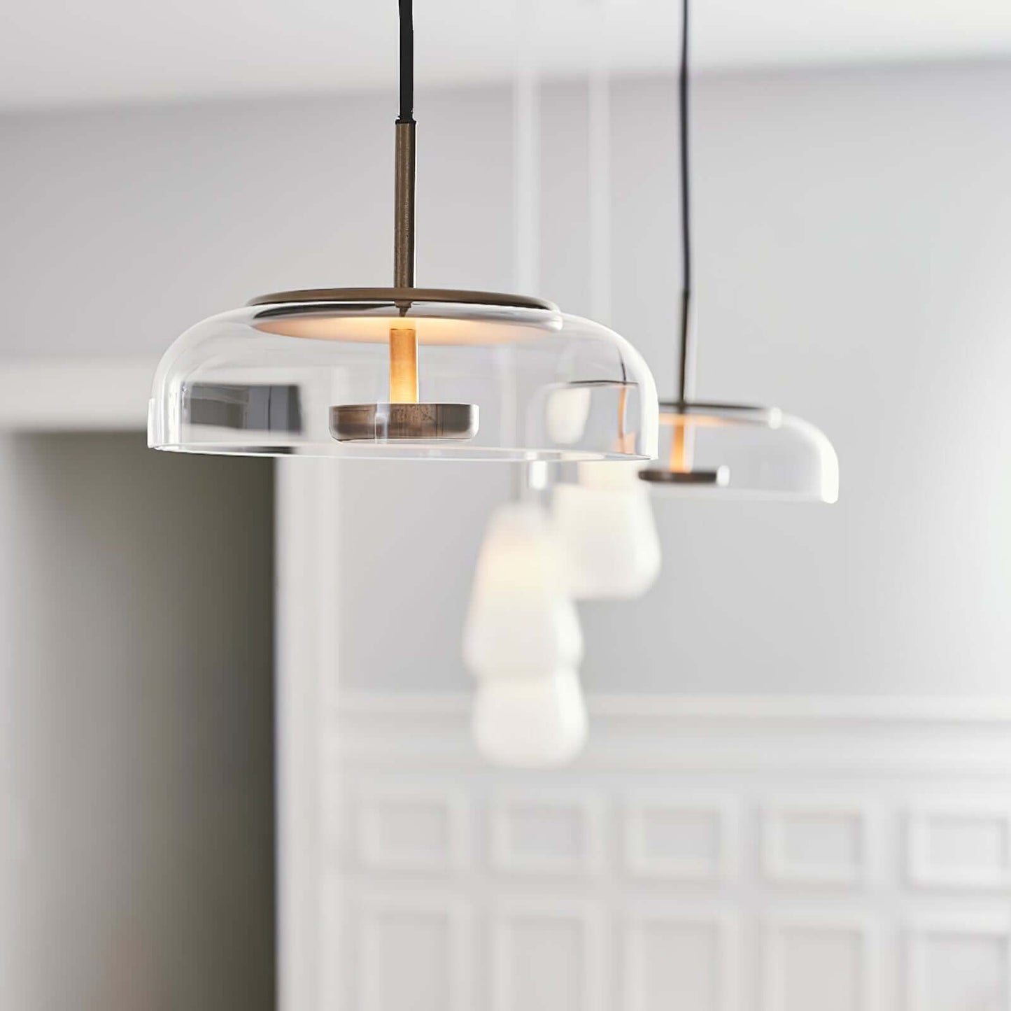 Moderne Pendelleuchte - Messing & Glas