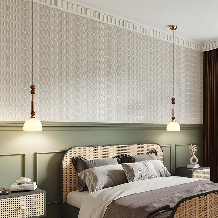 Lampe suspendue élégante avec abat-jour en verre