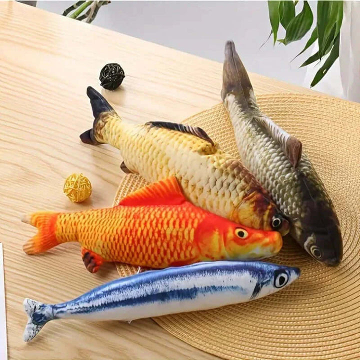 Ensemble de jouets interactifs pour chat - 4 poissons mobiles