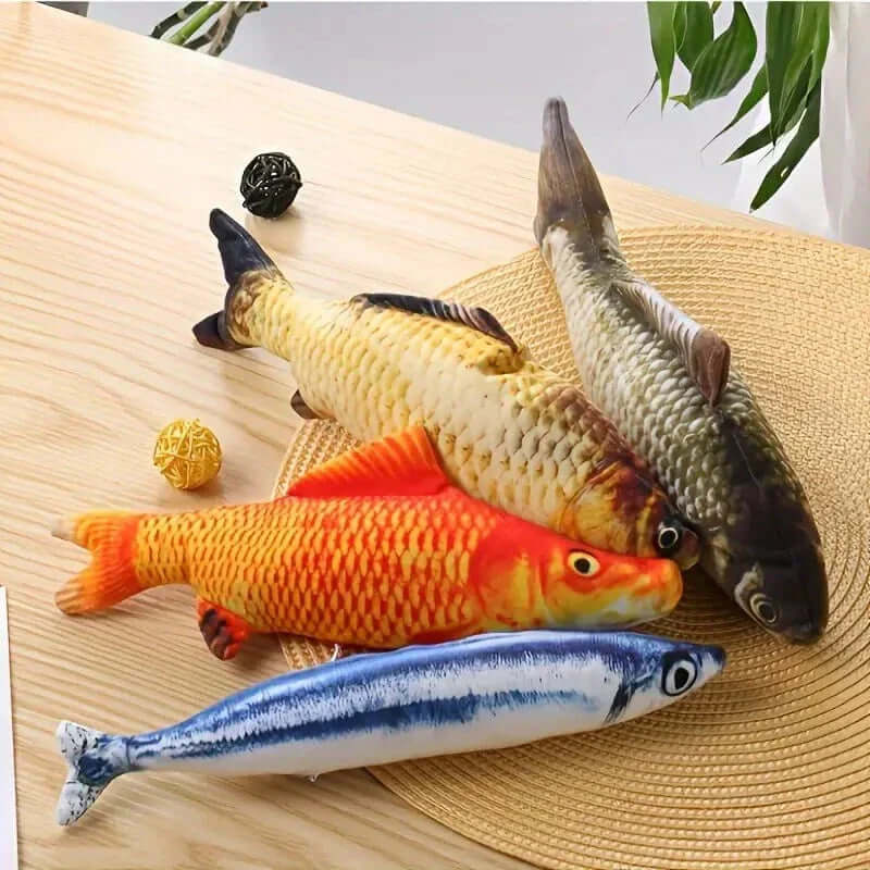 Ensemble de jouets interactifs pour chat - 4 poissons mobiles