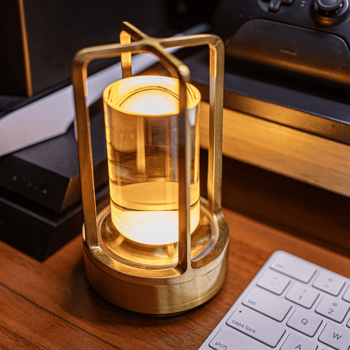 Lampe de table en cristal avec panneau tactile