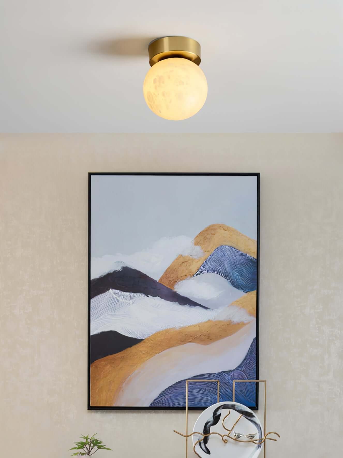 Mond Alabaster Deckenleuchte, Modern LED, 15cm