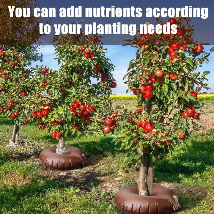 "Baum Bewässerungstasche mit Tropfbewässerung für gleichmäßige Wasserzufuhr an Wurzeln, ideal für Gartenpflege."