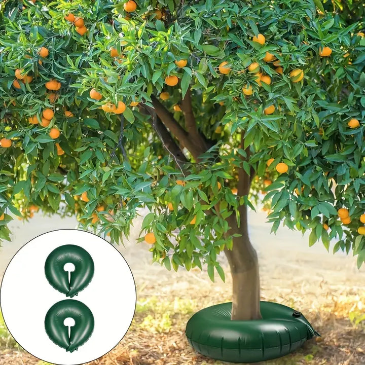 "Baum Bewässerungstasche mit Tropfbewässerung für gleichmäßige Wasserzufuhr an Wurzeln, ideal für Gartenpflege."