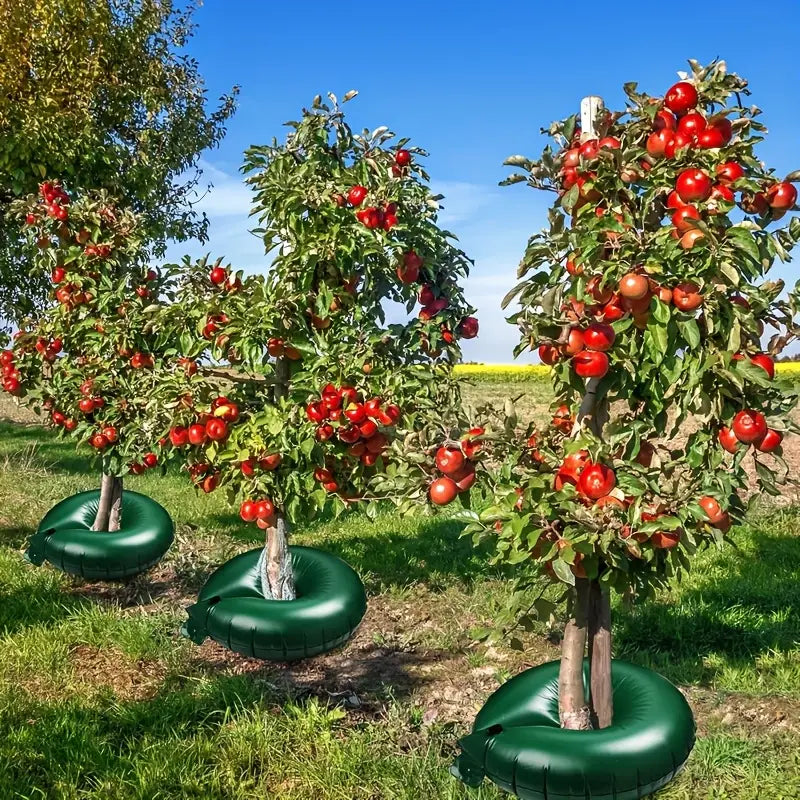 "Baum Bewässerungstasche mit Tropfbewässerung für gleichmäßige Wasserzufuhr an Wurzeln, ideal für Gartenpflege."