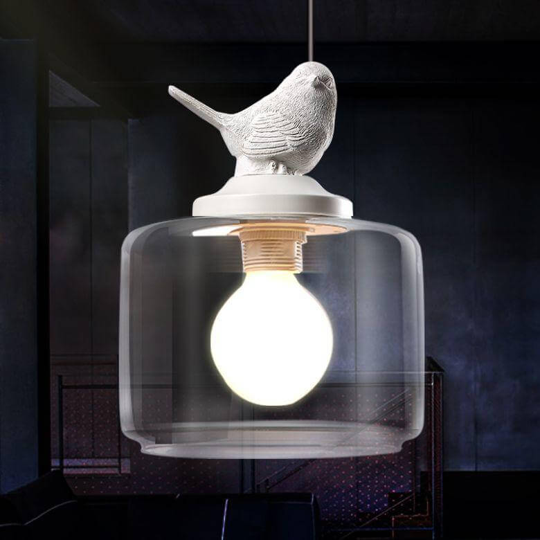 Lampe suspendue design oiseau avec LED