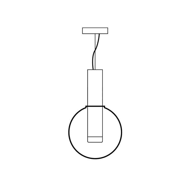 Suspension élégante en verre et métal