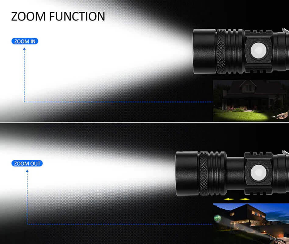 90000LM LED Taktische Taschenlampe Zoombar