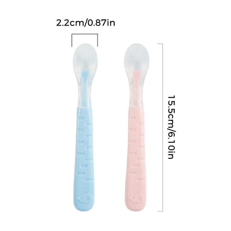 Lot de 2 cuillères en silicone pour bébé - Alimentation douce et sûre