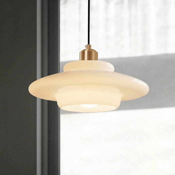 Lampe à suspension élégante en verre blanc