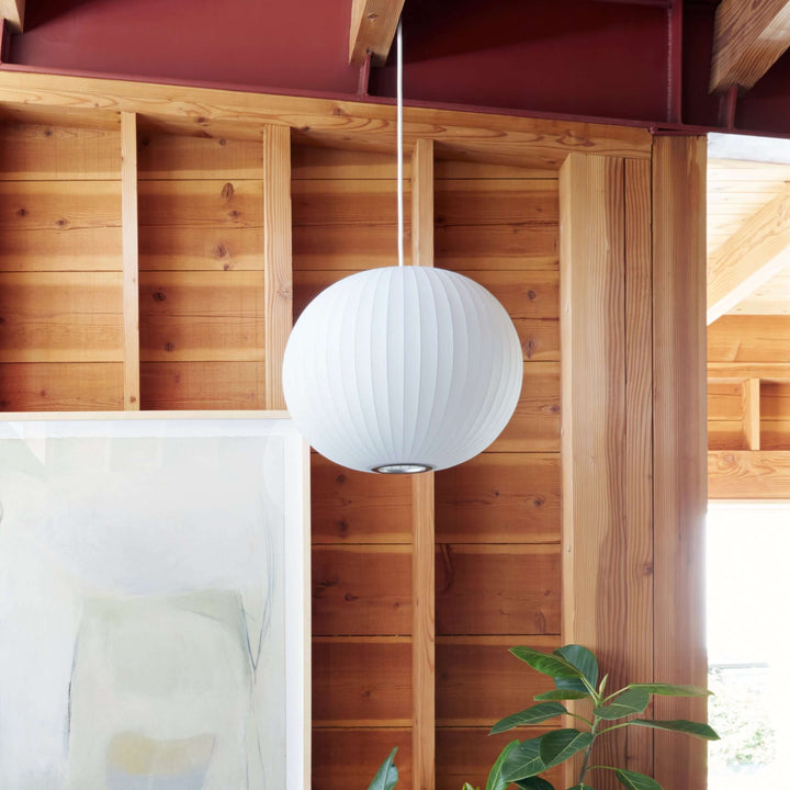 Lampe suspendue moderne blanche - soie et acier