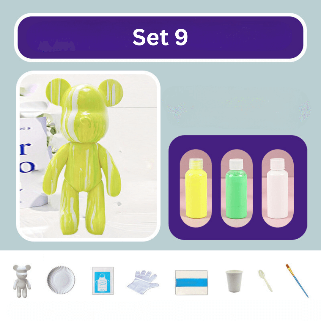 Ours décoratif peint à la main - décoration d'intérieur colorée