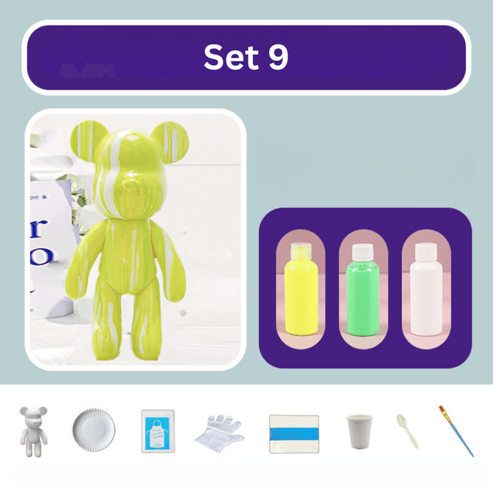 Ours décoratif peint à la main - décoration d'intérieur colorée