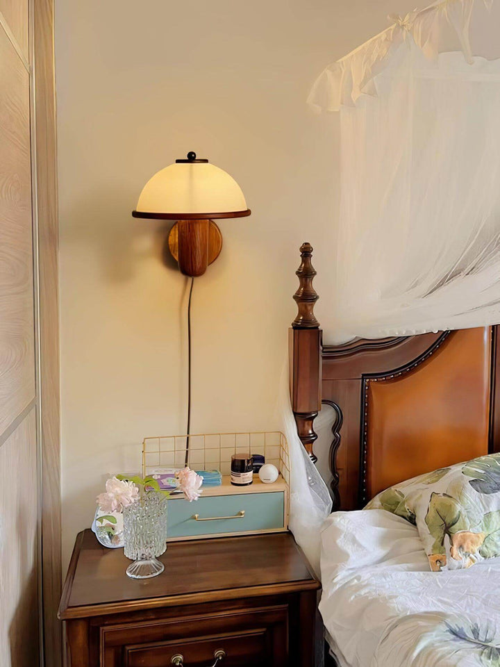 Applique murale design champignon en bois moderne