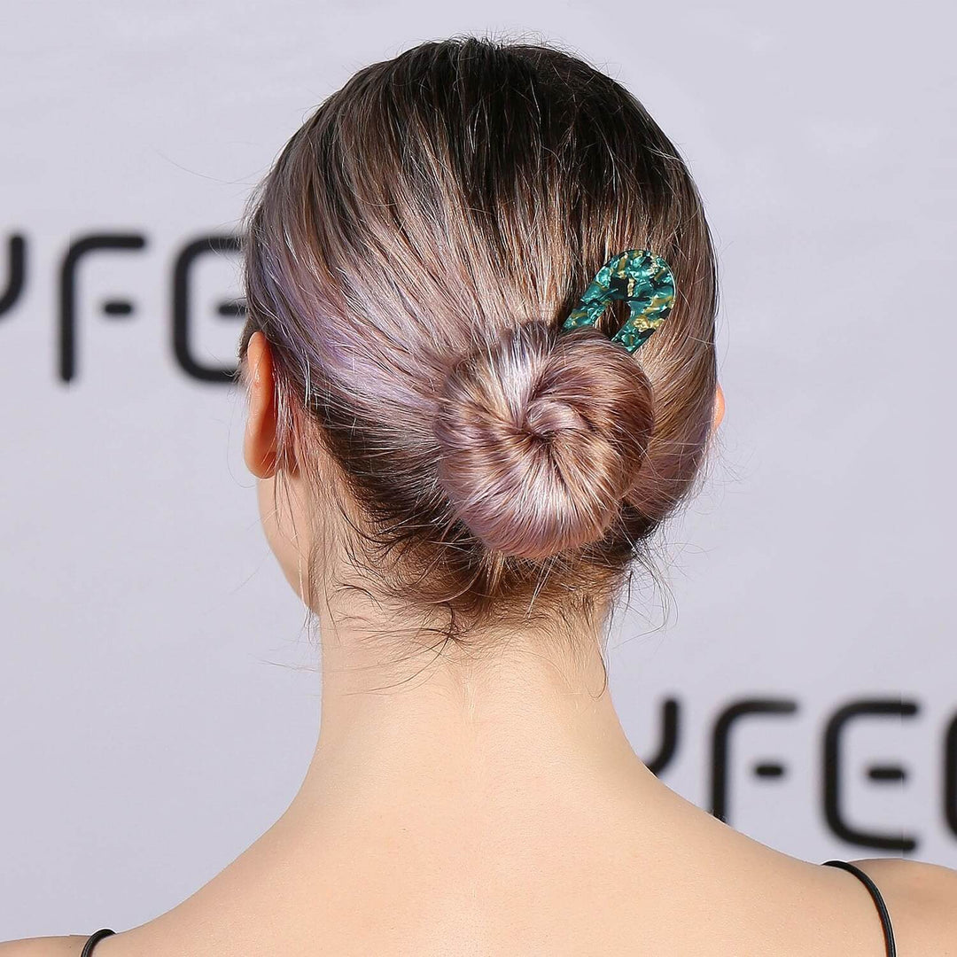 Pinces à cheveux en forme de U en écaille de tortue - chignon