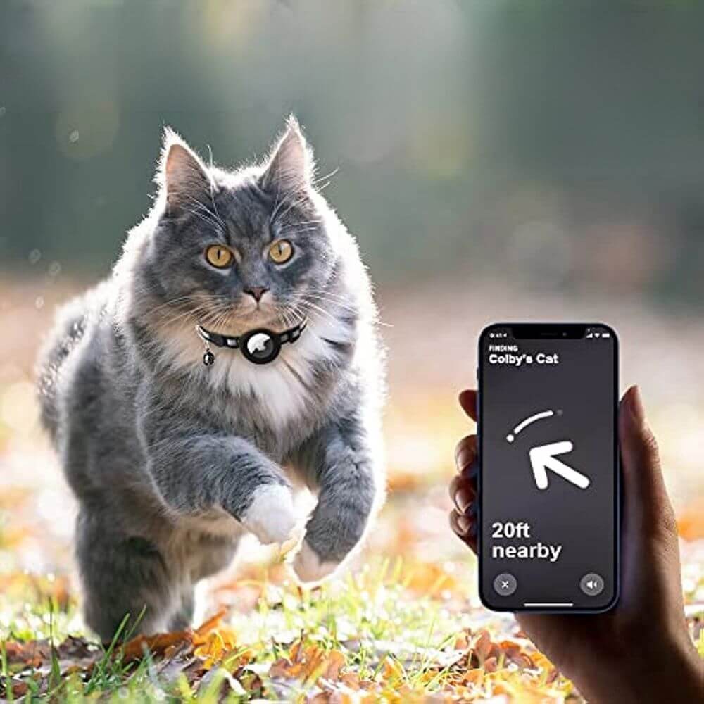 Katzenhalsband mit Sicherheitsverschluss & GPS-Tracker Halterung