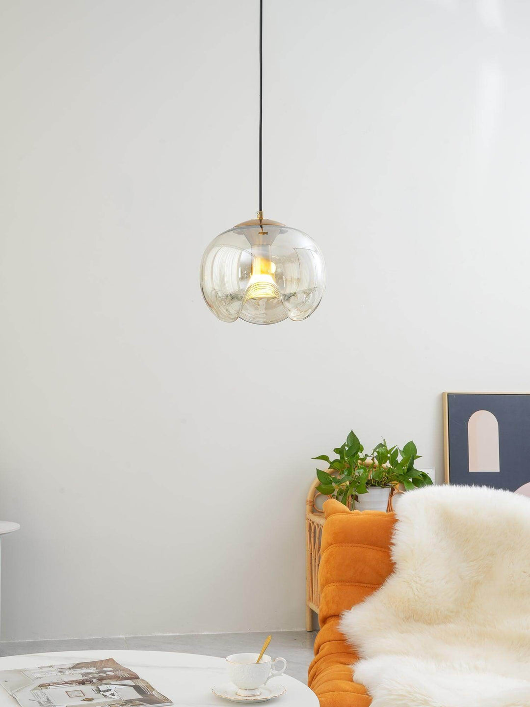 Suspension moderne en forme de vague - luminaire en verre