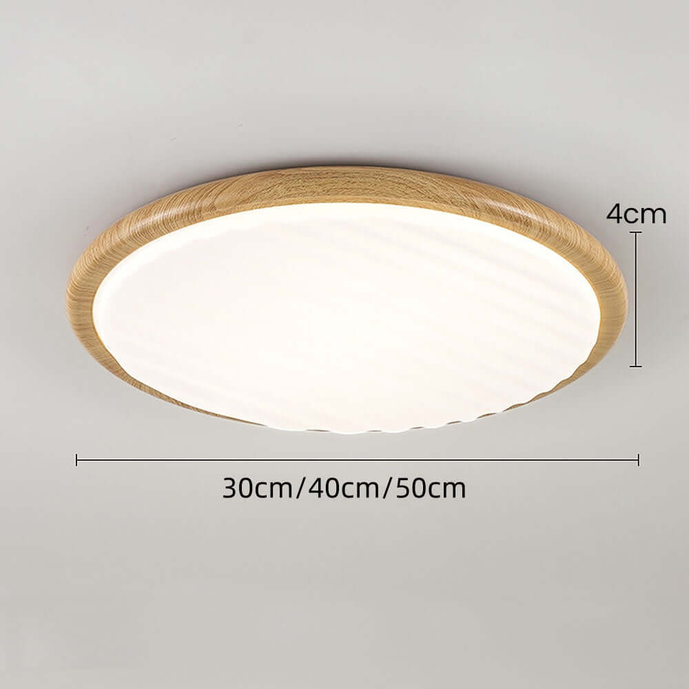 Plafonnier LED aspect bois pour chambre à coucher