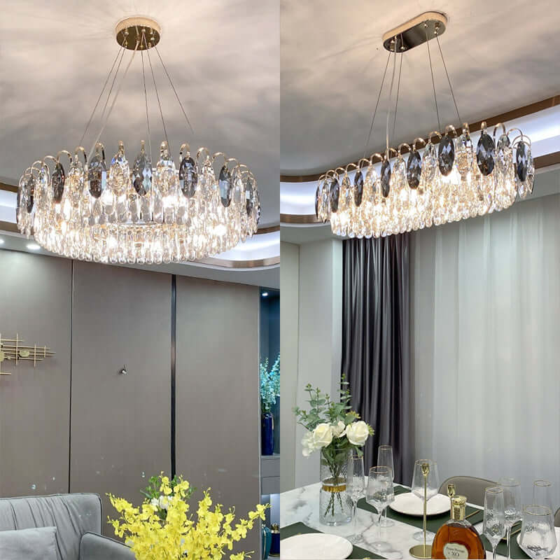Lustre luxueux en cristal K9, à intensité variable