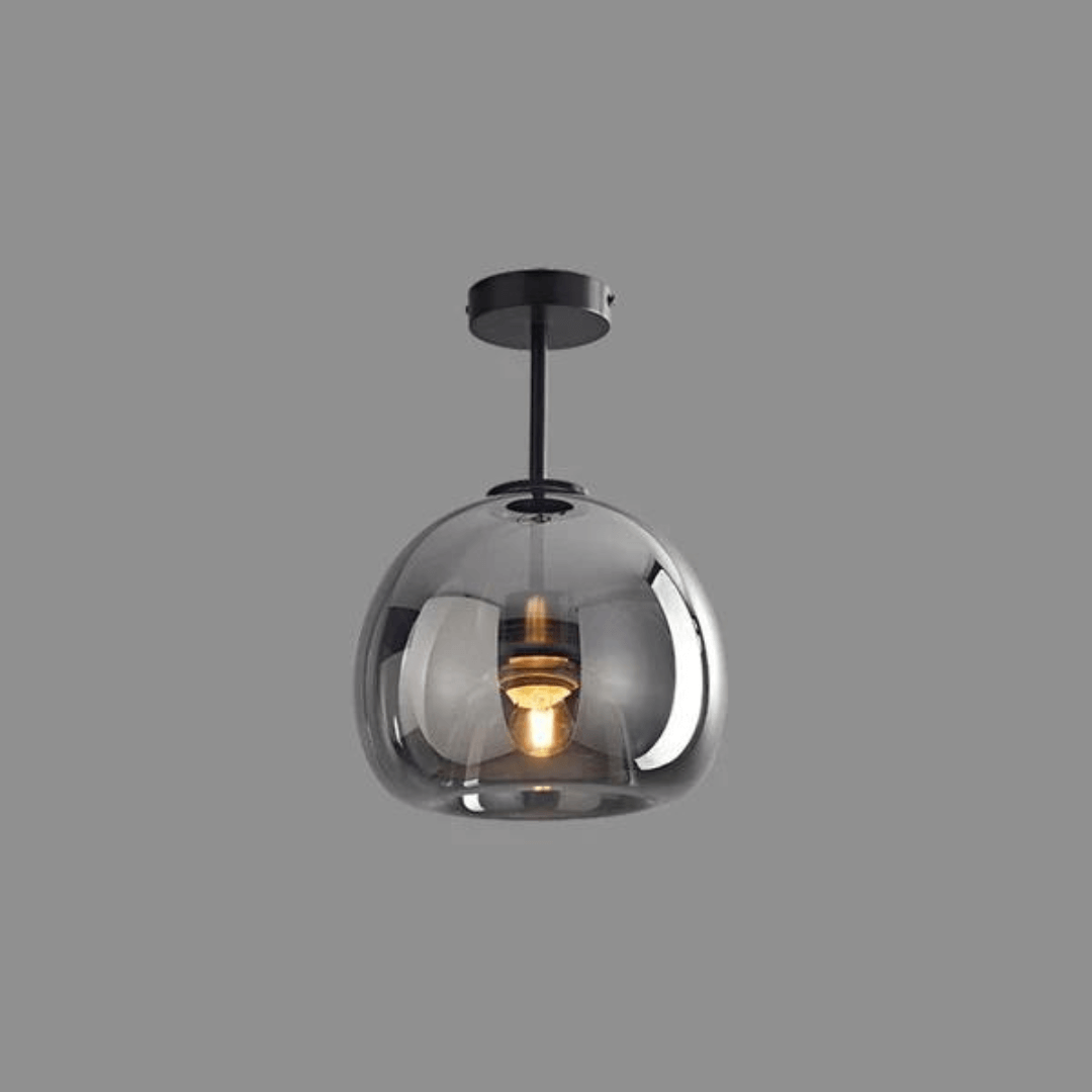 Plafonnier LED moderne, blanc chaud, métal et verre