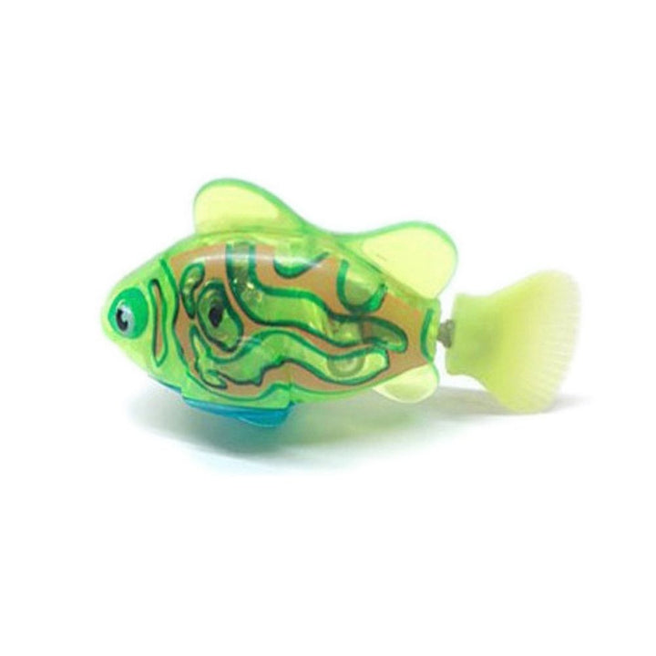 "Bunte interaktive Fischspielzeuge in Aquarium für Katzen, leuchtende Farben, realistische Bewegungen, sensorisches Spiel."