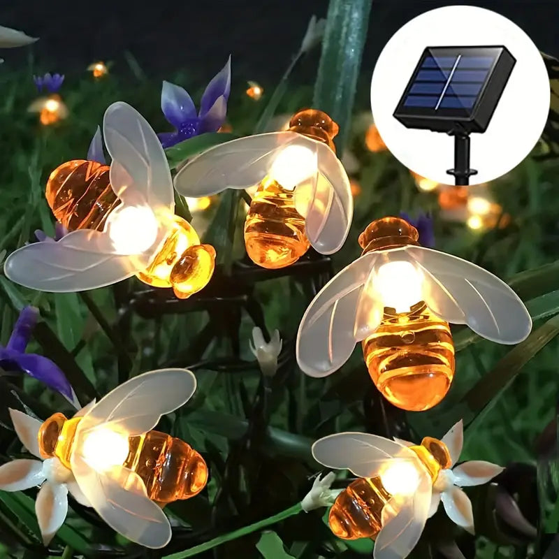 "Bunte Solar Blumenlichterkette im Garten bei Nacht, wetterfest, umweltfreundlich, Blumenform, stimmungsvolle Beleuchtung"