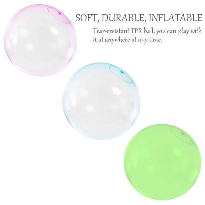 Bunter aufblasbarer Bubble Ball für Kinder, ideal für Wasserspiele, robustes Material; schwimmt auf Wasseroberfläche.