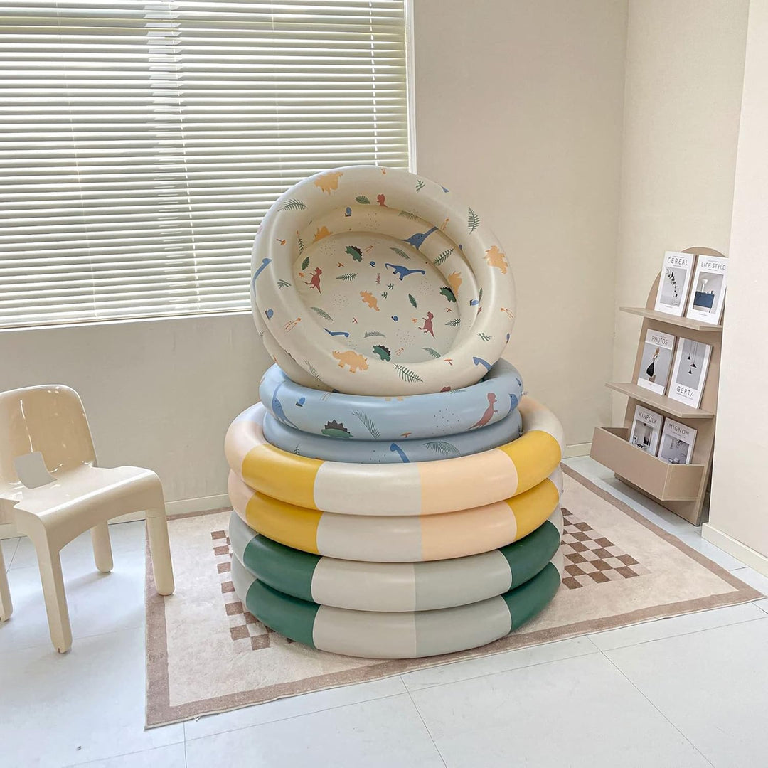 "Bunter aufblasbarer Pool mit kinderfreundlichen Designs, perfekt für sicheren Wasserspaß im Sommer im Garten oder am Strand.