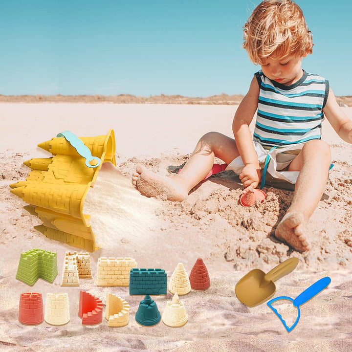 "Buntes Sandkastenspielset für Kinder mit Förmchen, Schaufeln und Gießkanne aus robustem Kunststoff, ideal für kreatives Spie