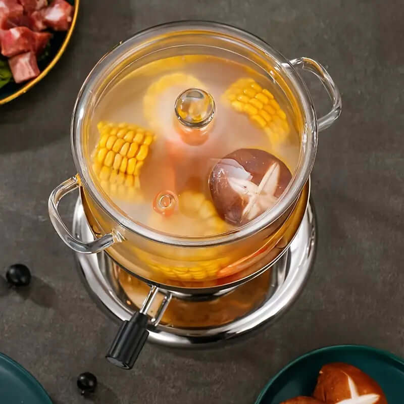 Marmite en verre 1360 ml - résistante à la chaleur et transparente