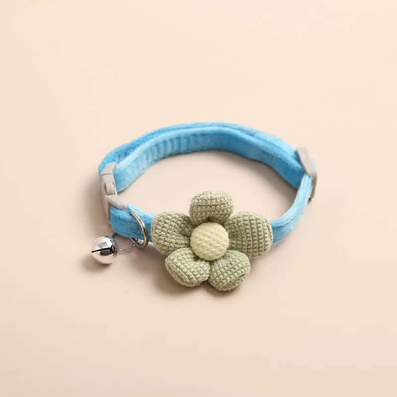 Collier réglable pour chat avec fleur