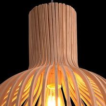 Lampe suspendue en bois faite à la main