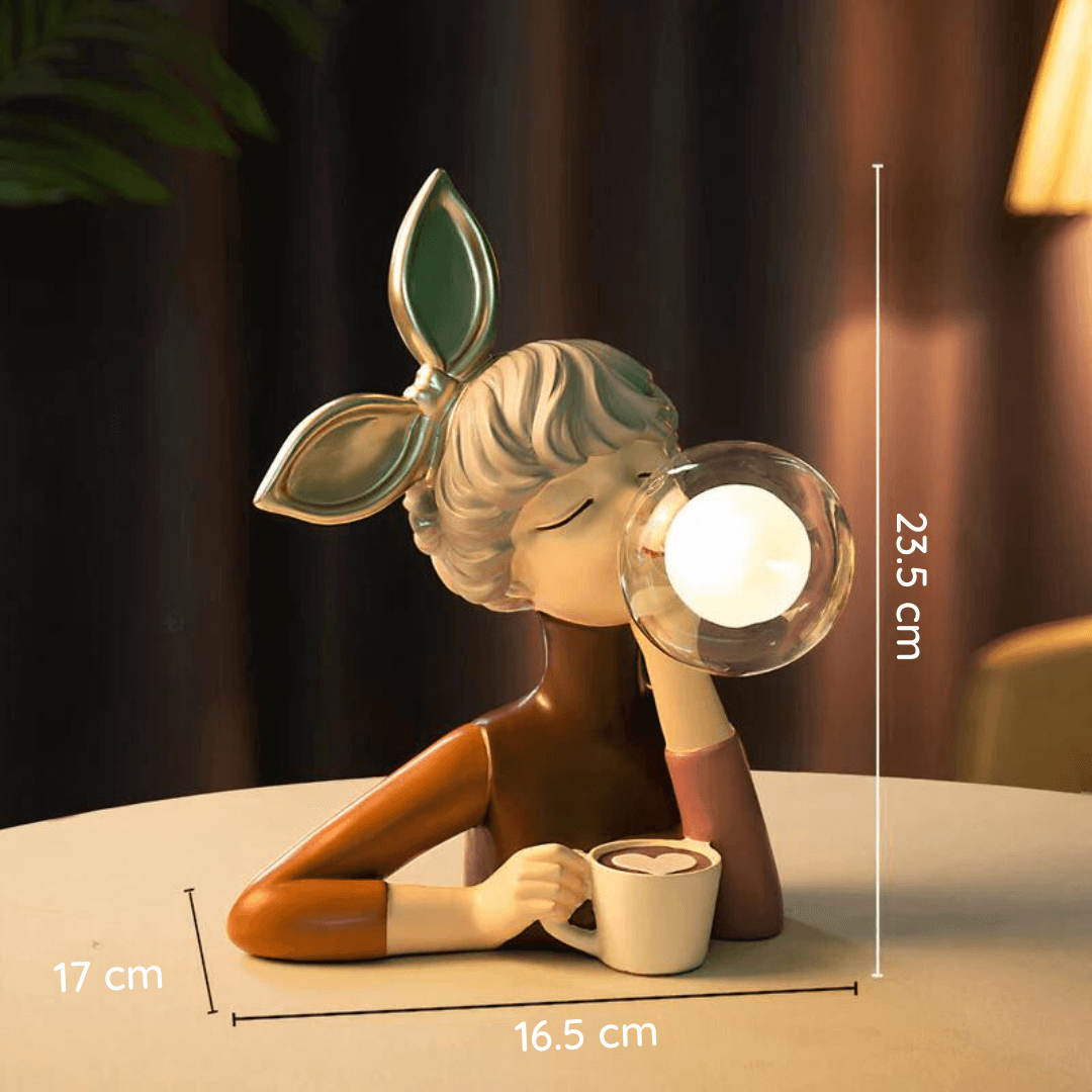 Lampe de table LED décorative en résine