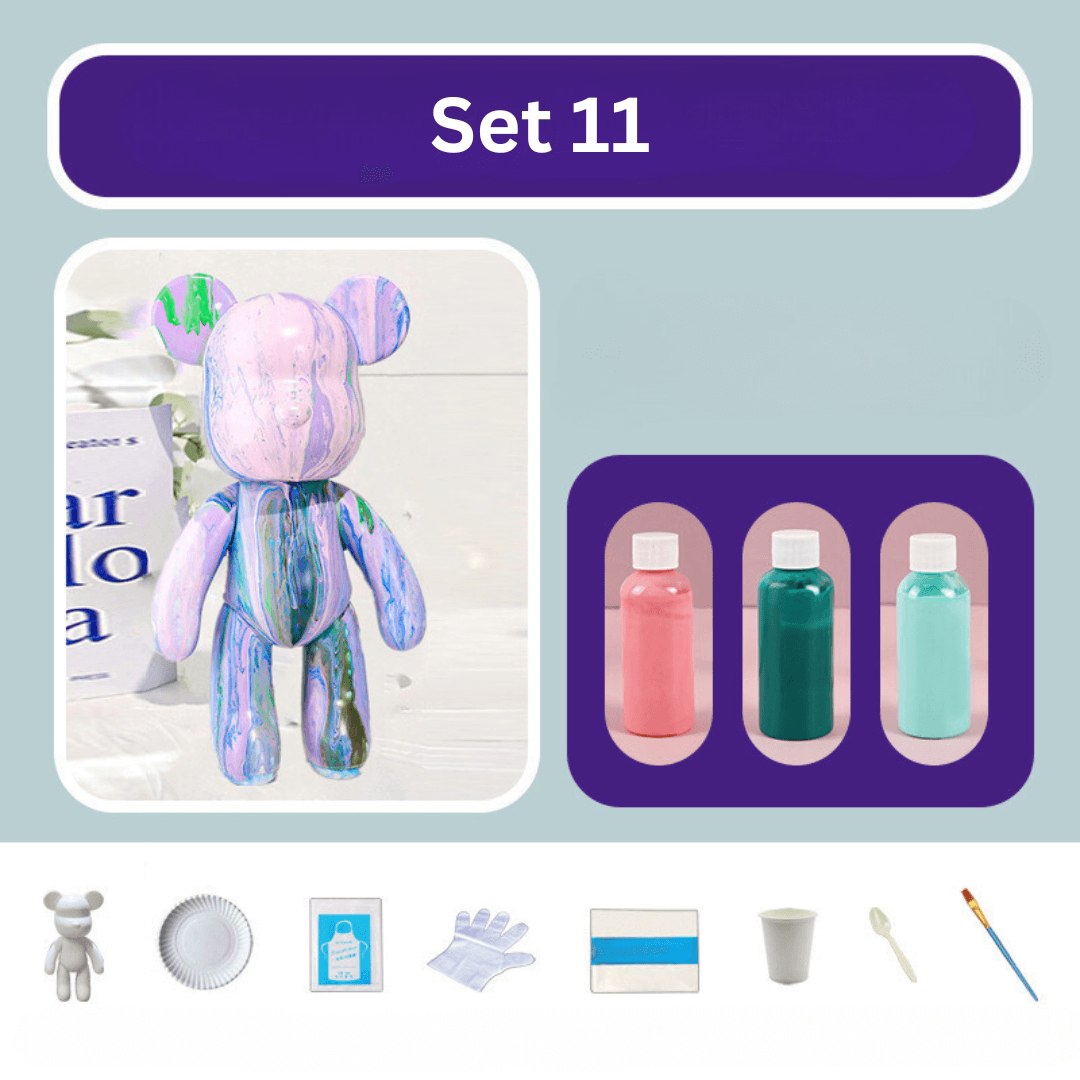 Ours décoratif peint à la main - décoration d'intérieur colorée