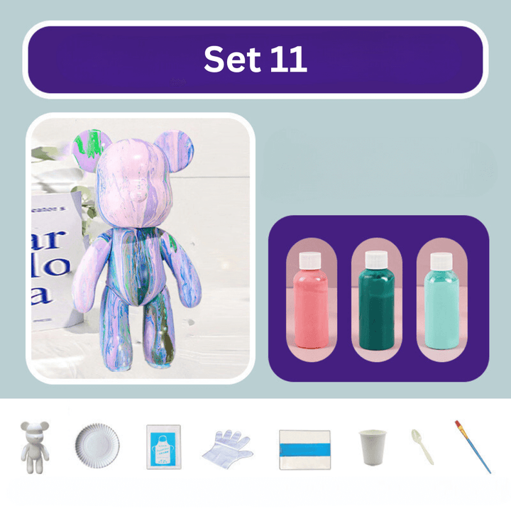 Ours décoratif peint à la main - décoration d'intérieur colorée