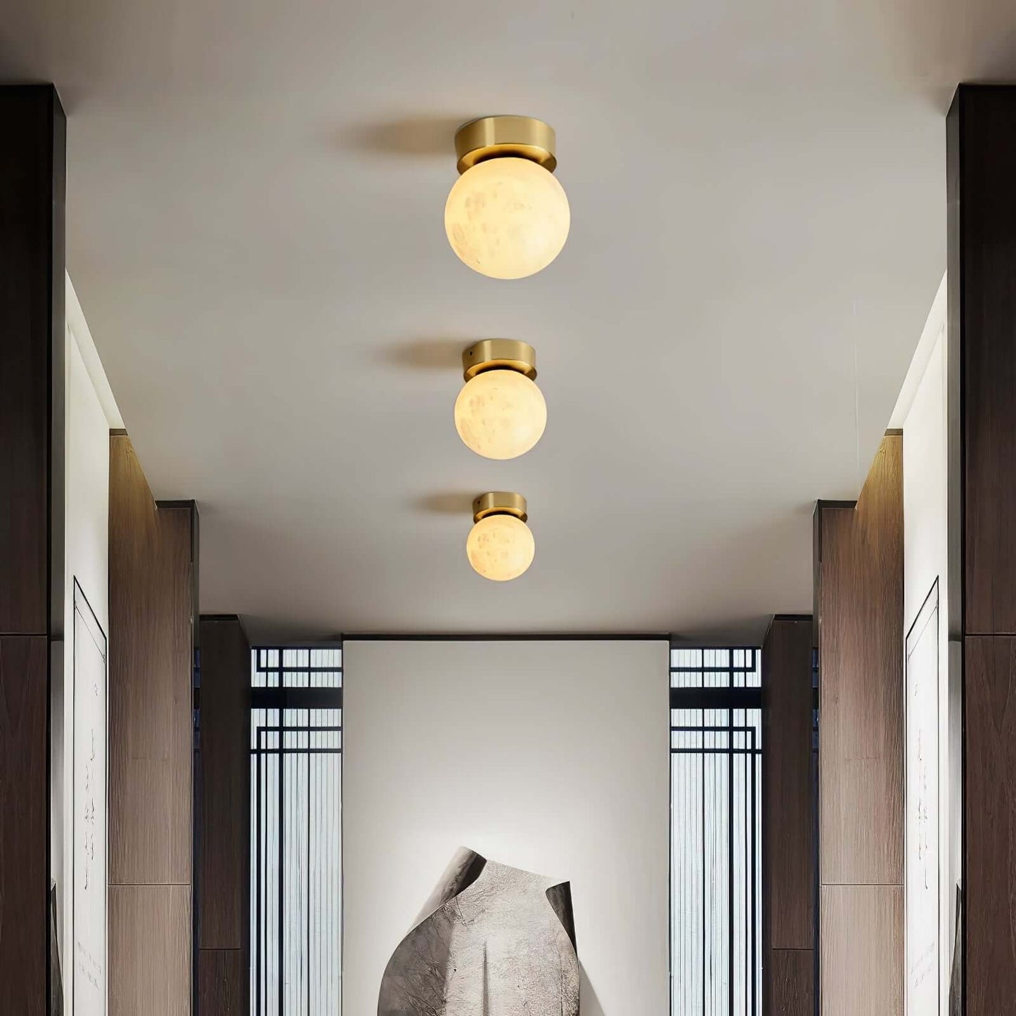 Mond Alabaster Deckenleuchte, Modern LED, 15cm