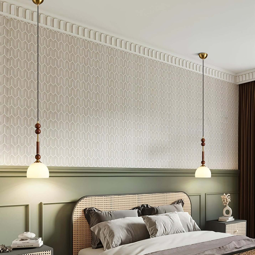 Lampe suspendue élégante avec abat-jour en verre