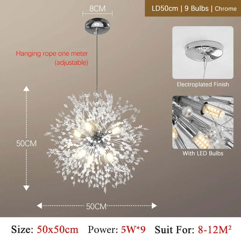 Lustre en cristal LED moderne