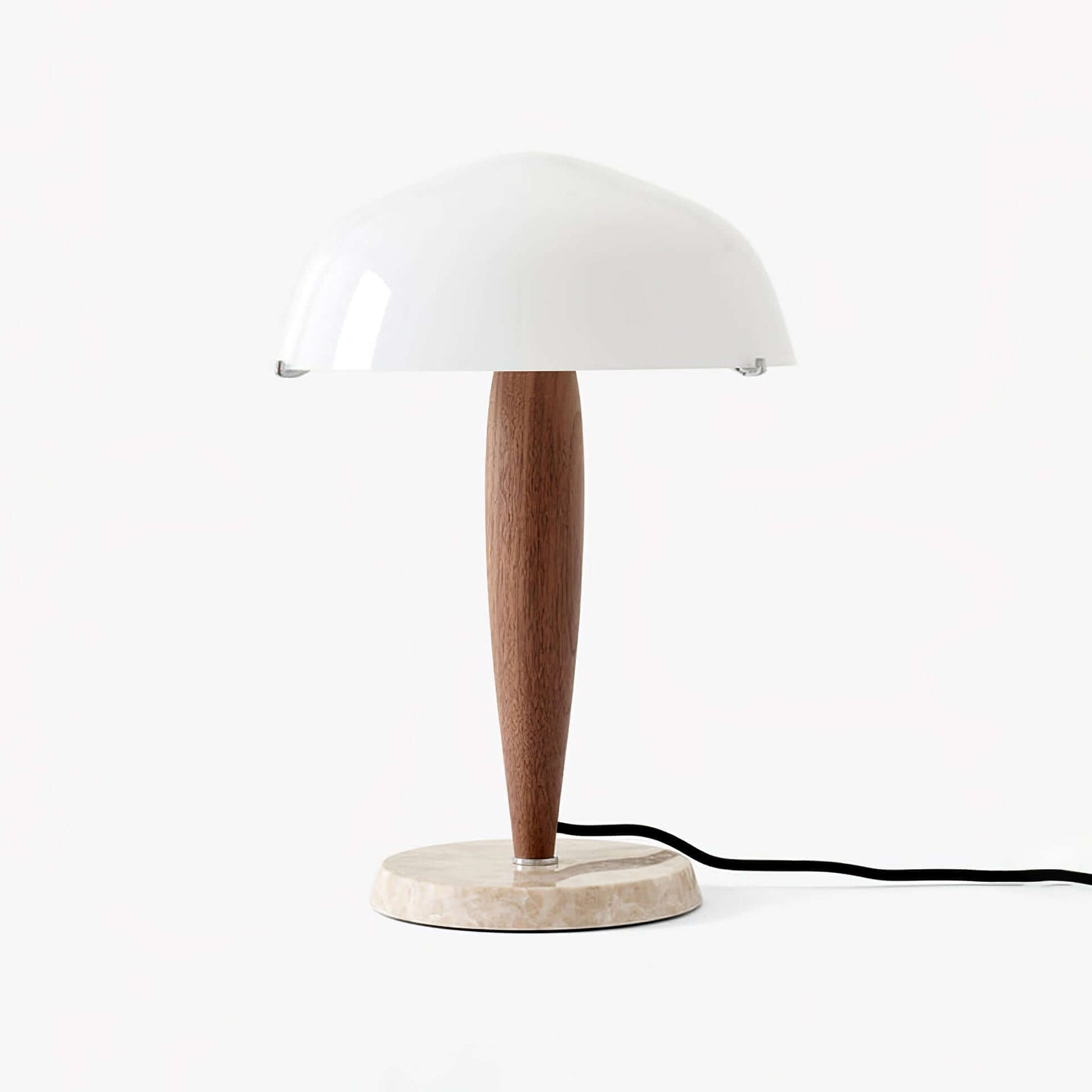 Designer-Tischleuchte mit Walnussfuß