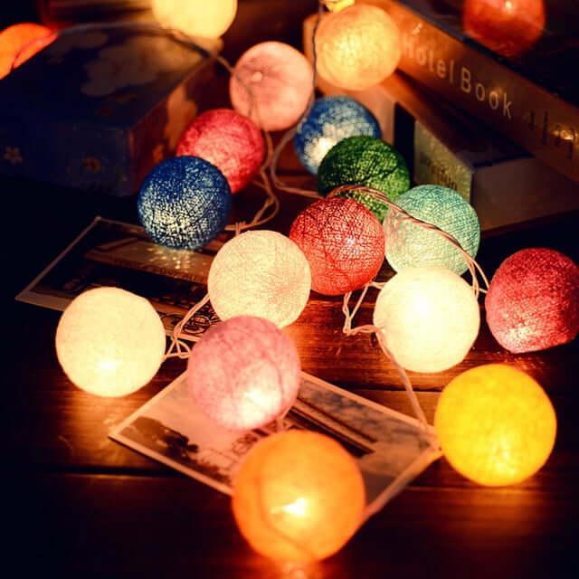 Baumwoll-Lichterkette 1,5m 10 LEDs - Warmweiß