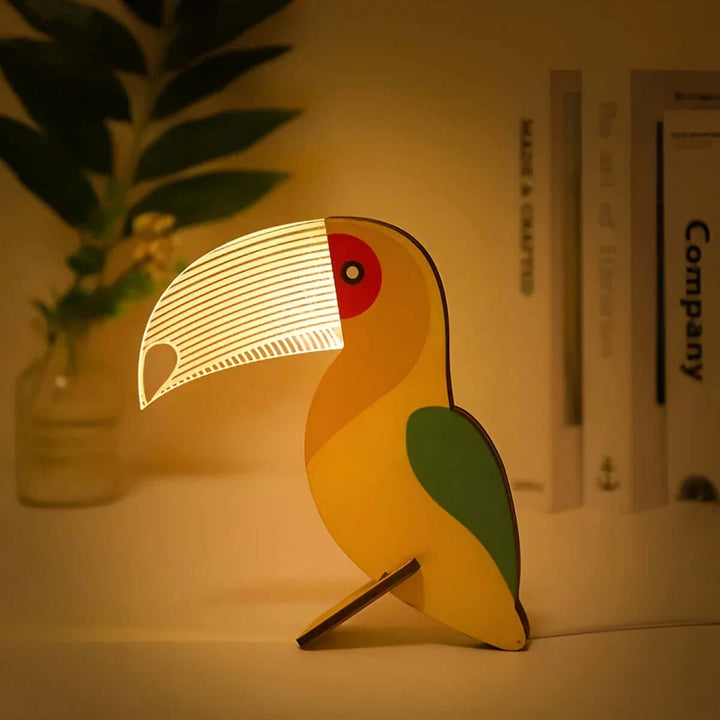 Lampe de chevet enfant lampe décorative en bois LED motif animal
