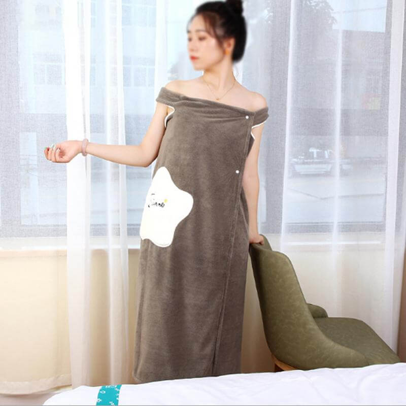 Peignoir en microfibre pour femme à séchage rapide