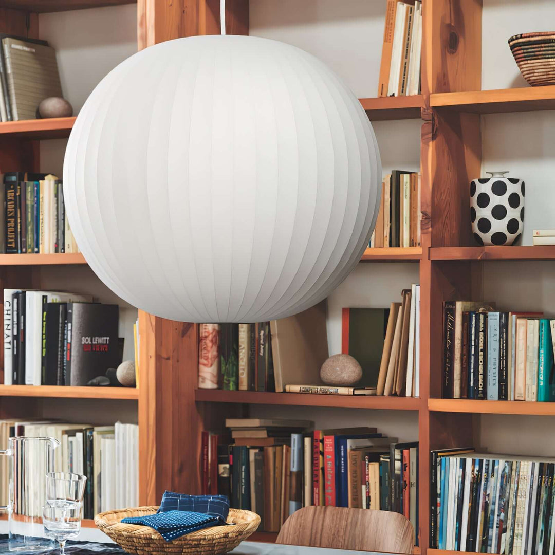 Lampe suspendue moderne blanche - soie et acier