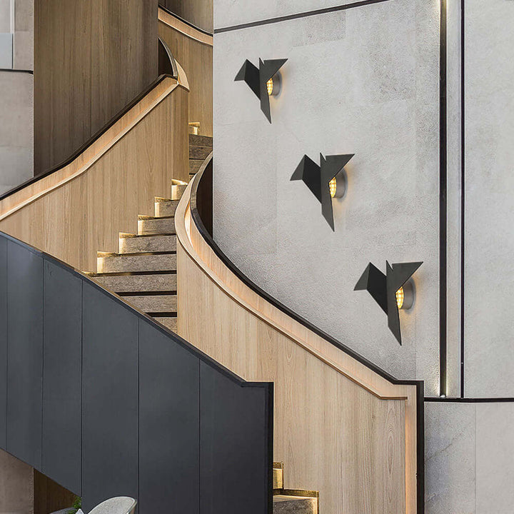 Dekorative Vogel Wandleuchte aus Eisen