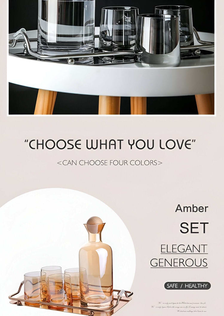 Elegante Glaskaraffe mit Holzdeckel