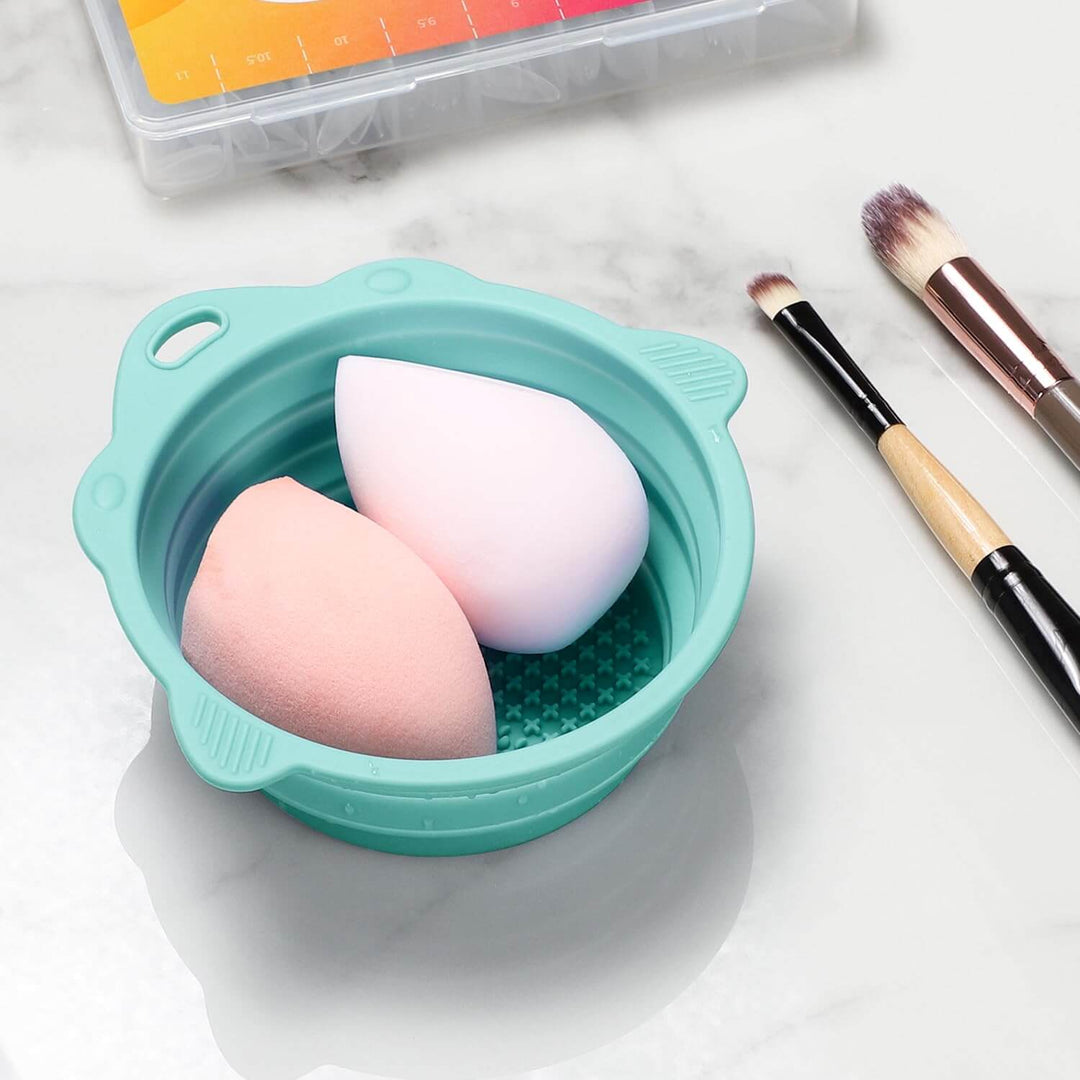 Faltbare Silikon Make-up Pinselreinigungs-Schüssel
