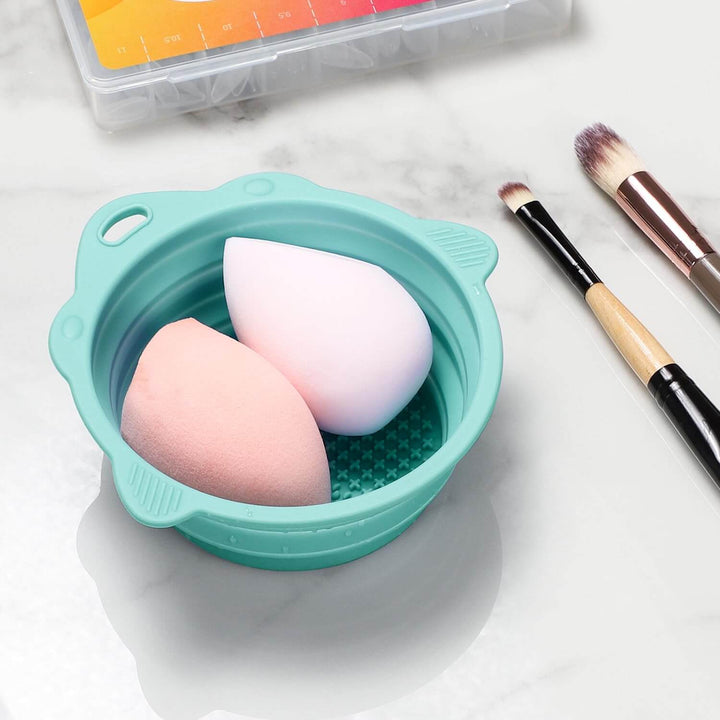 Faltbare Silikon Make-up Pinselreinigungs-Schüssel