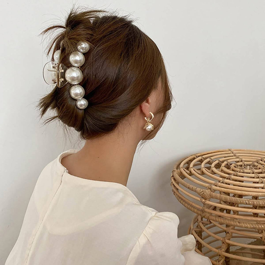 Elegante Perlen-Haarklammern 4er-Set