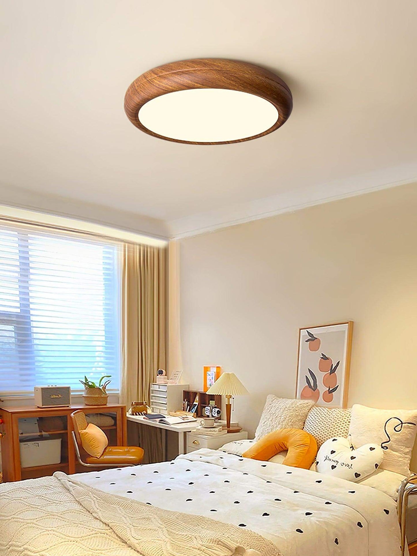 LED Deckenleuchte Holzoptik Modern Rund